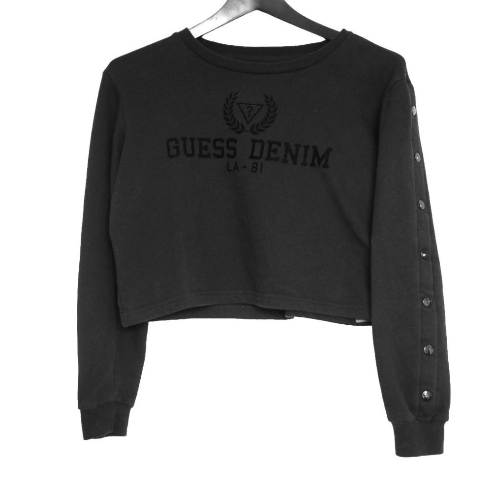 Guess Denim black cropped Sweatshirt size L